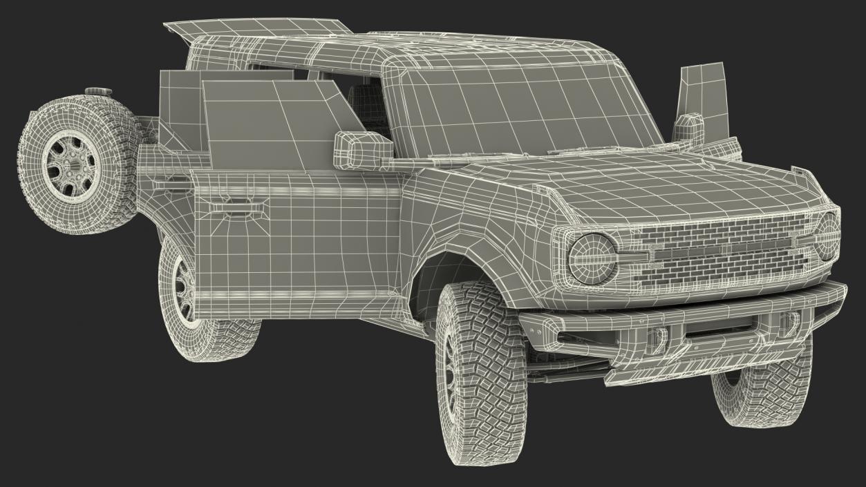 Four Door 4X4 SUV Rigged 3D model