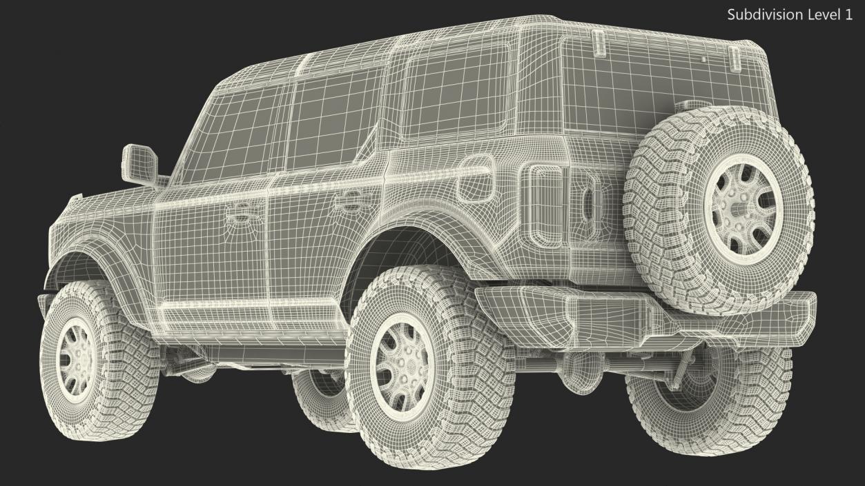 Four Door 4X4 SUV Rigged 3D model