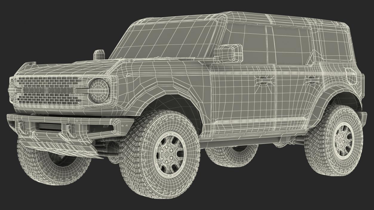 Four Door 4X4 SUV Rigged 3D model