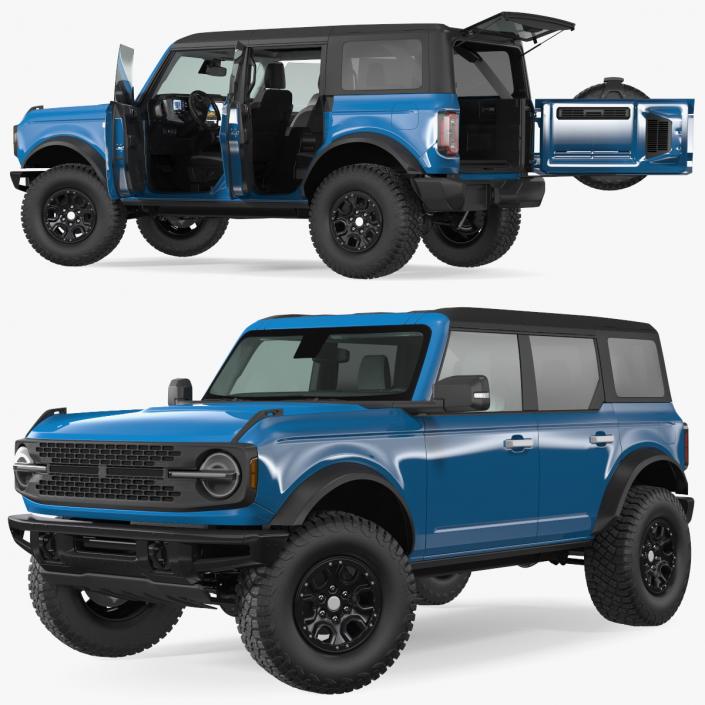 Four Door 4X4 SUV Rigged 3D model