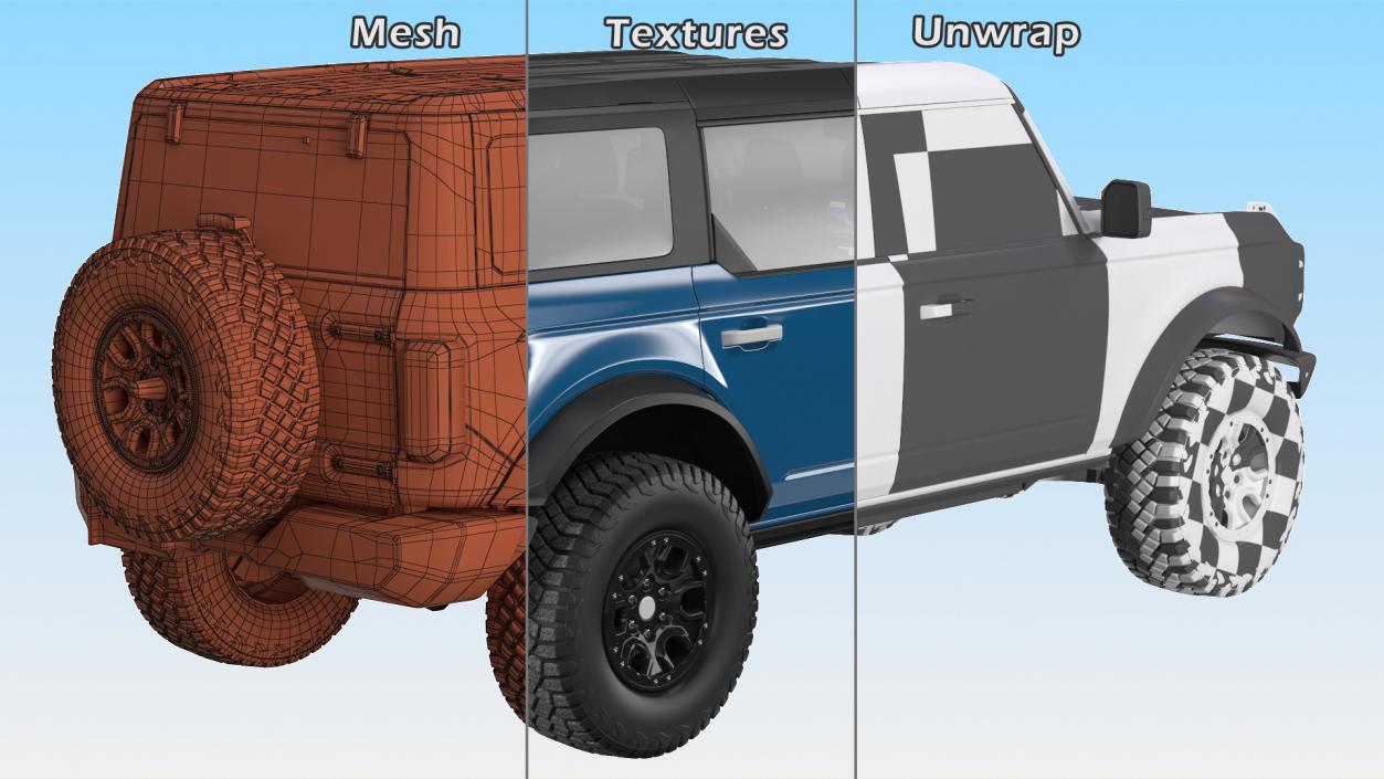 Four Door 4X4 SUV Rigged 3D model