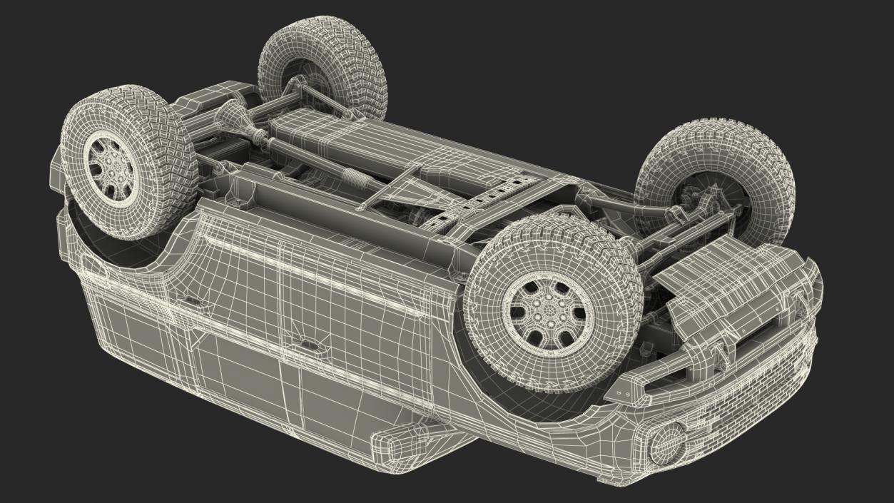 Four Door 4X4 SUV Rigged 3D model