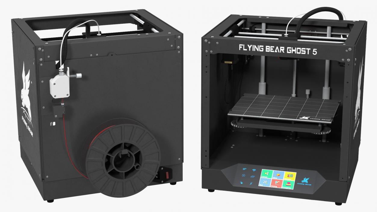 3D Flying Bear Ghost 5 3D Printer Rigged for Maya