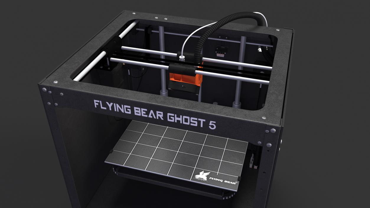 3D Flying Bear Ghost 5 3D Printer Rigged for Maya