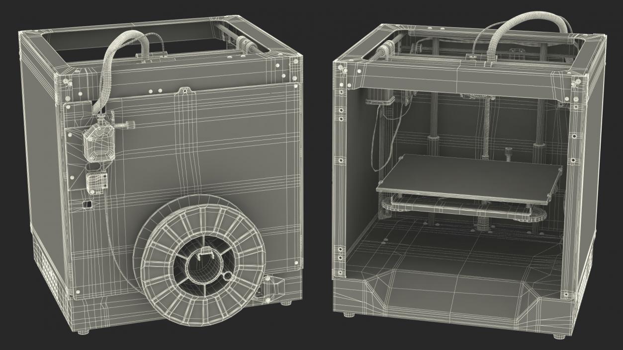 3D Flying Bear Ghost 5 3D Printer Rigged for Maya