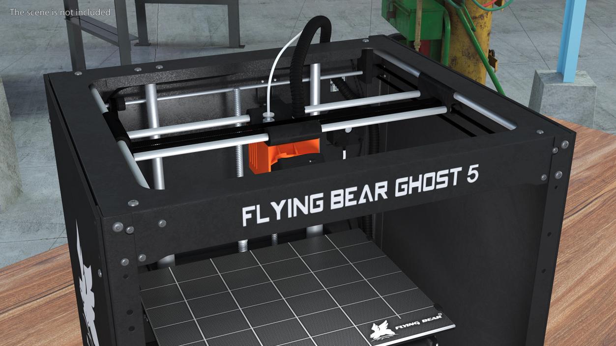 3D Flying Bear Ghost 5 3D Printer Rigged for Maya