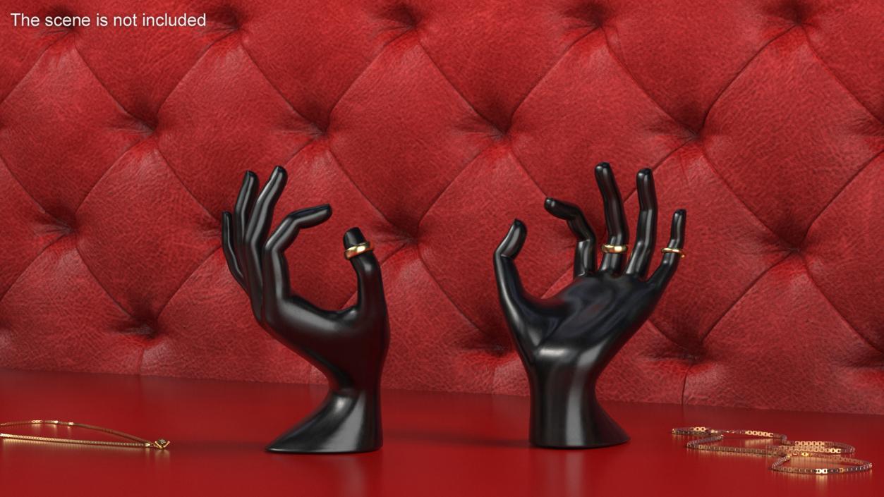 OK Hand Jewelry Stand Black 3D