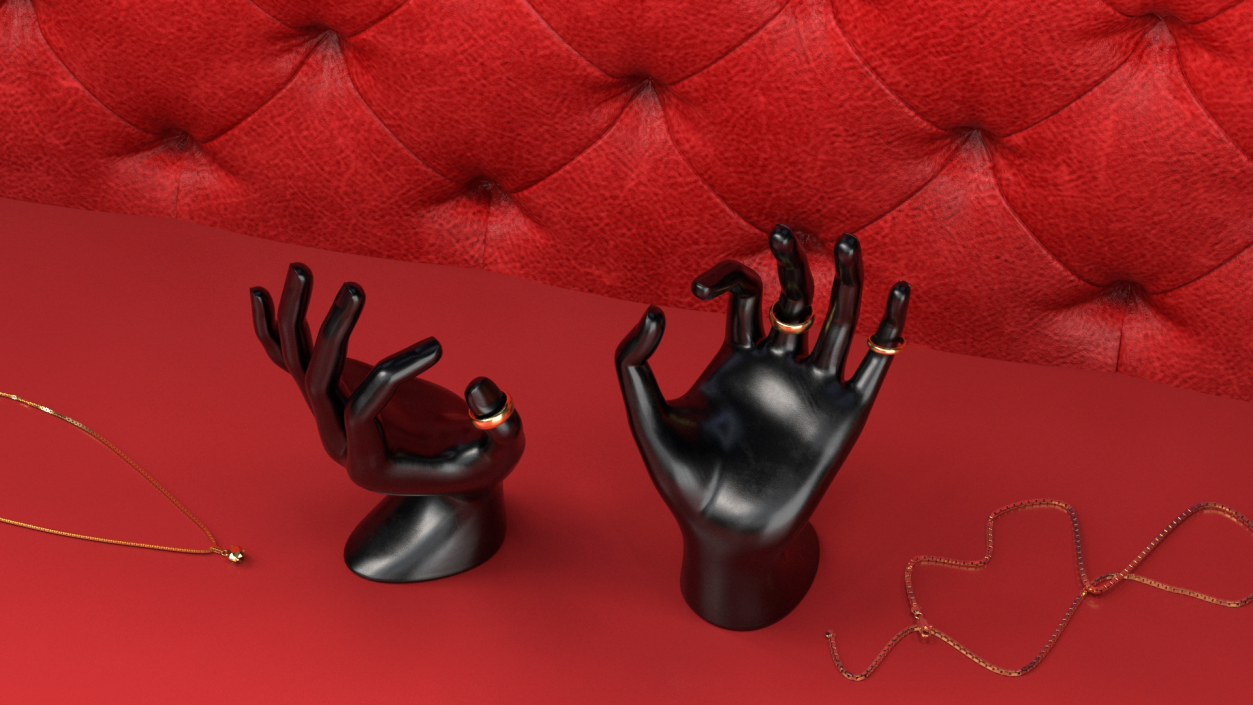 OK Hand Jewelry Stand Black 3D