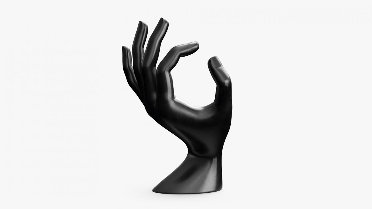 OK Hand Jewelry Stand Black 3D