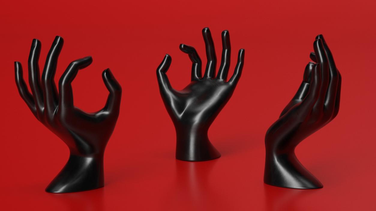 OK Hand Jewelry Stand Black 3D