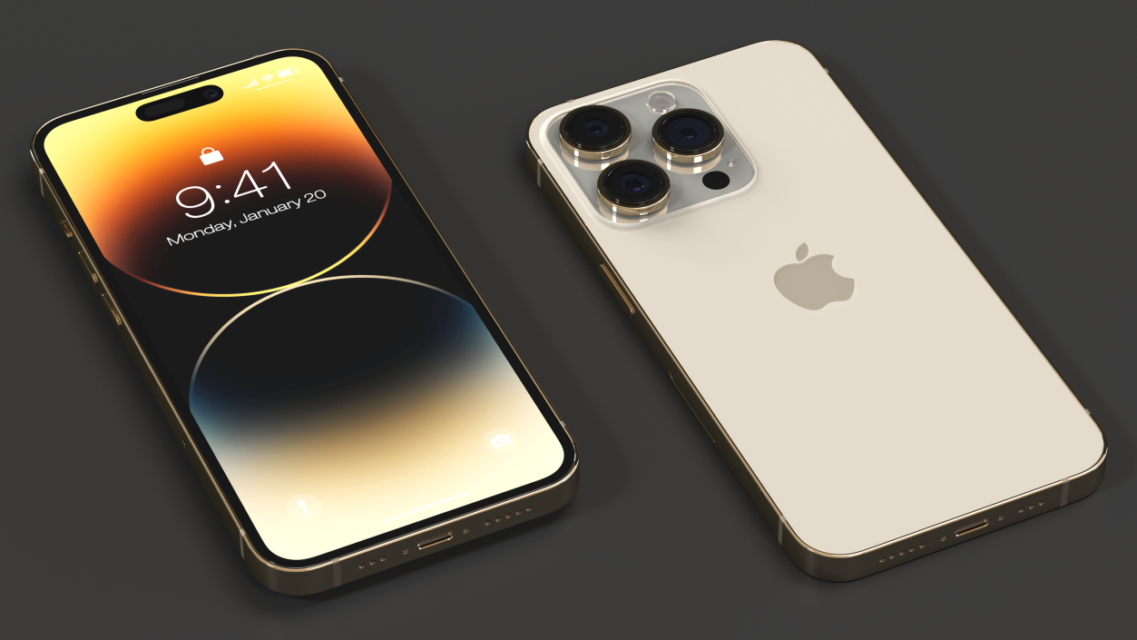 Apple iPhone 14 Pro Gold 3D model