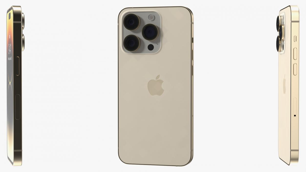 Apple iPhone 14 Pro Gold 3D model