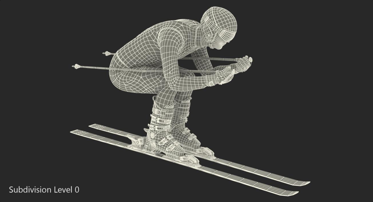 3D Skier Slide Down Pose