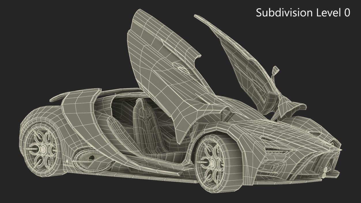 Hypercar Hyperion XP-1 Rigged 3D model