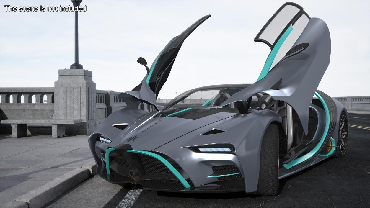 Hypercar Hyperion XP-1 Rigged 3D model