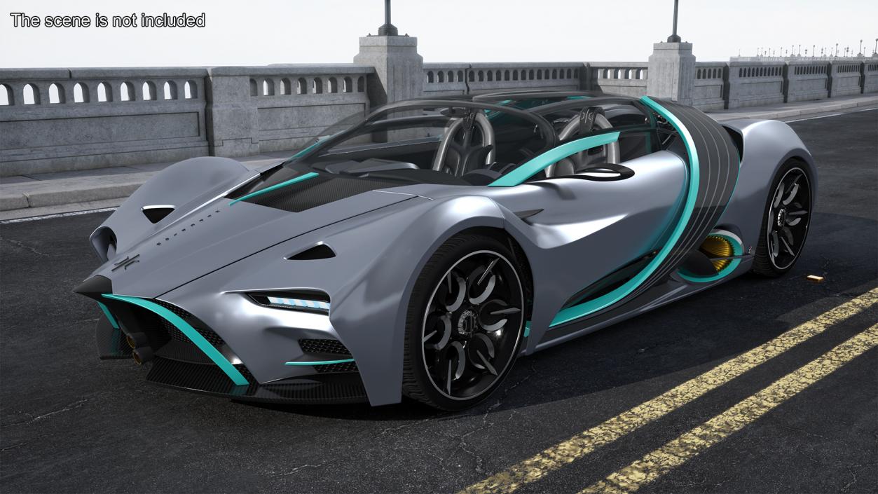 Hypercar Hyperion XP-1 Rigged 3D model