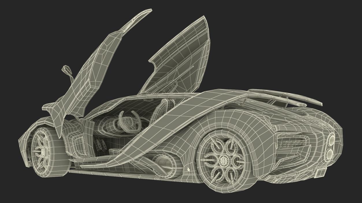 Hypercar Hyperion XP-1 Rigged 3D model