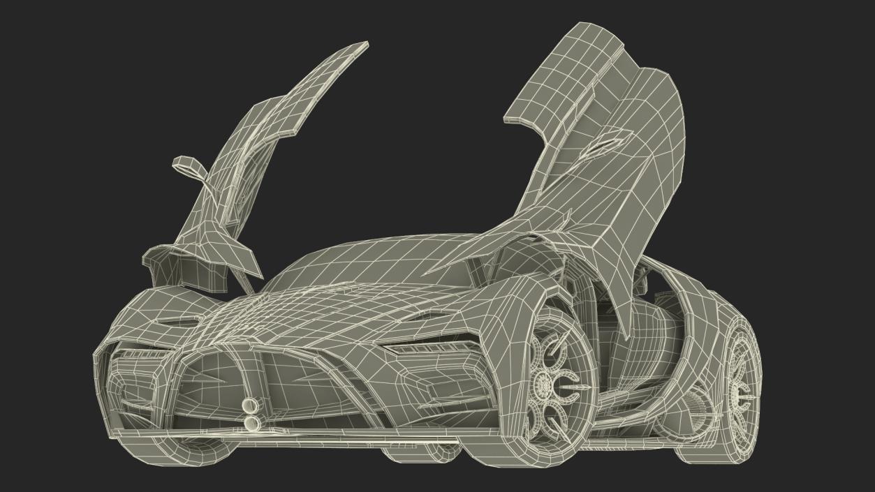 Hypercar Hyperion XP-1 Rigged 3D model