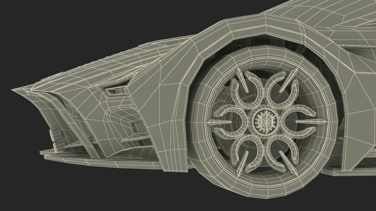 Hypercar Hyperion XP-1 Rigged 3D model