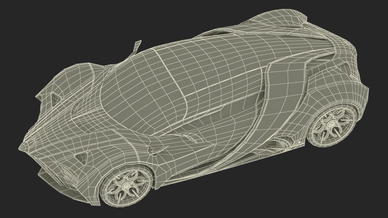 Hypercar Hyperion XP-1 Rigged 3D model