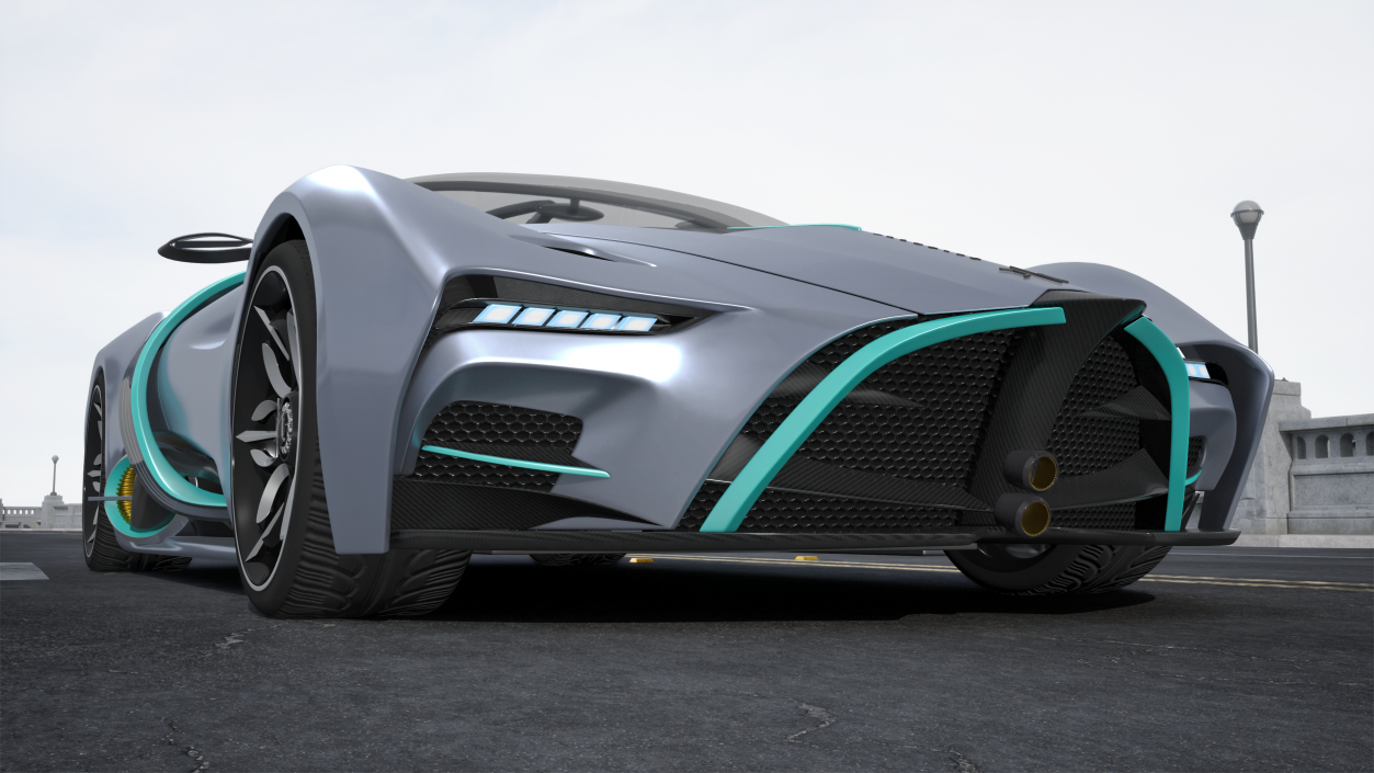 Hypercar Hyperion XP-1 Rigged 3D model