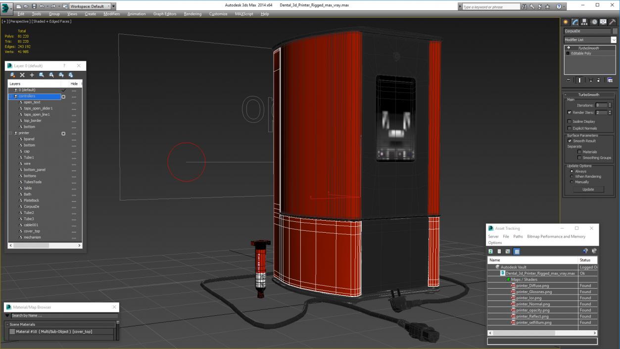 Dental 3d Printer Rigged 3D model