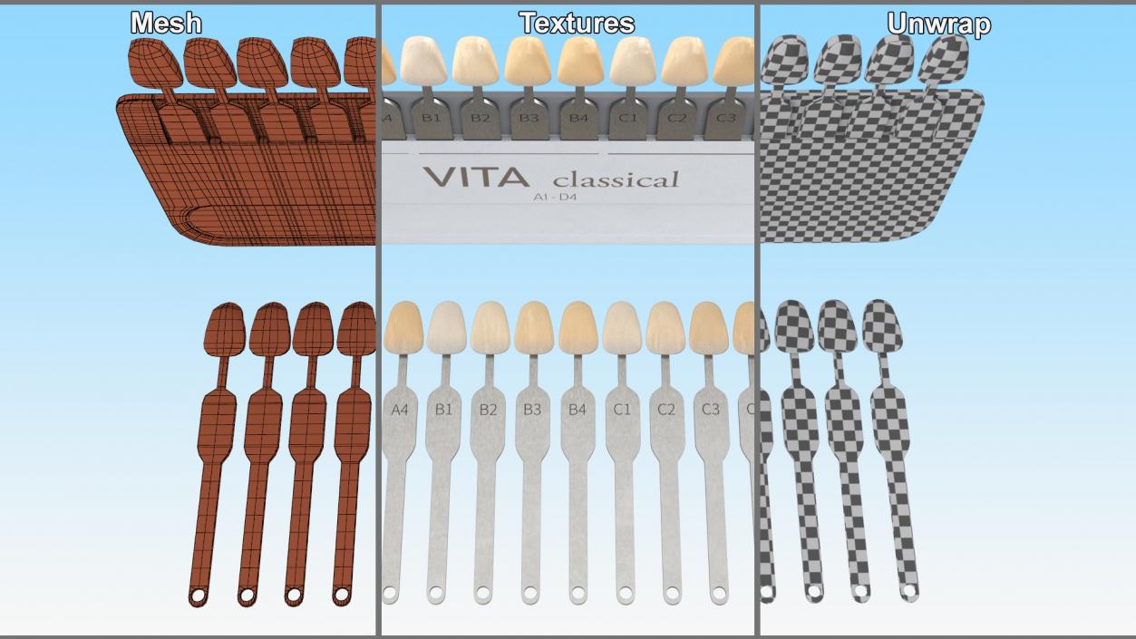 VITA Classical A1-D4 Shade Guide 3D