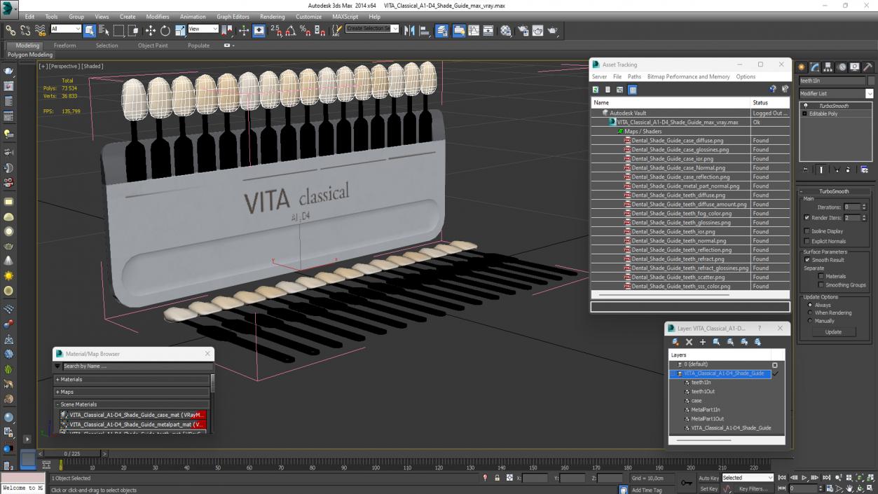 VITA Classical A1-D4 Shade Guide 3D