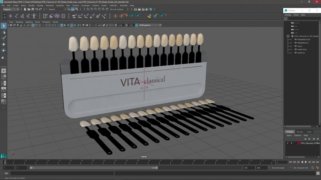 VITA Classical A1-D4 Shade Guide 3D