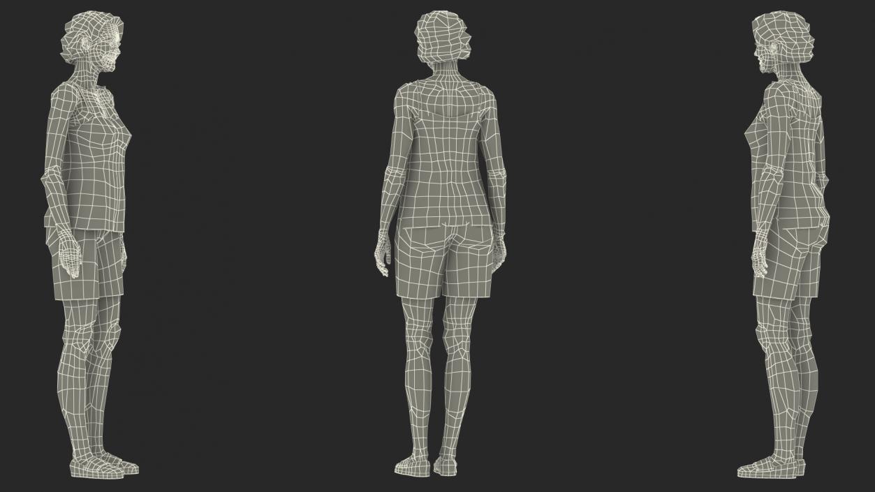 3D Elderly Woman in Sleepwear