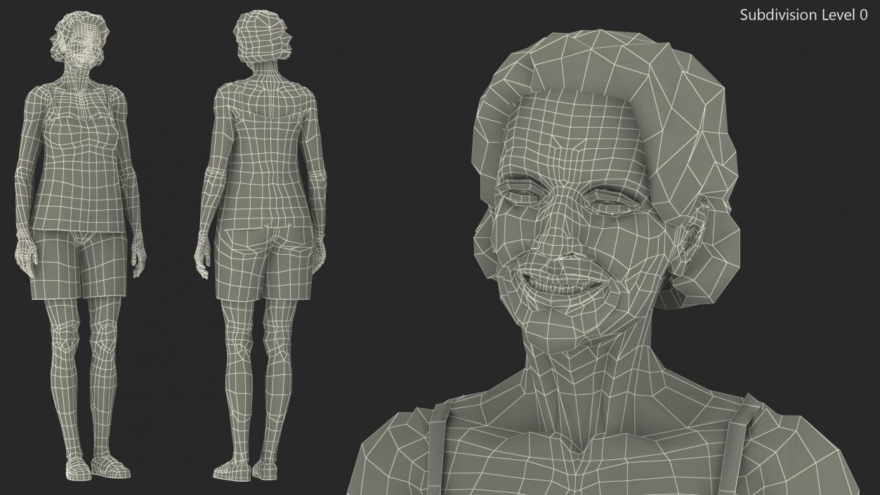 3D Elderly Woman in Sleepwear