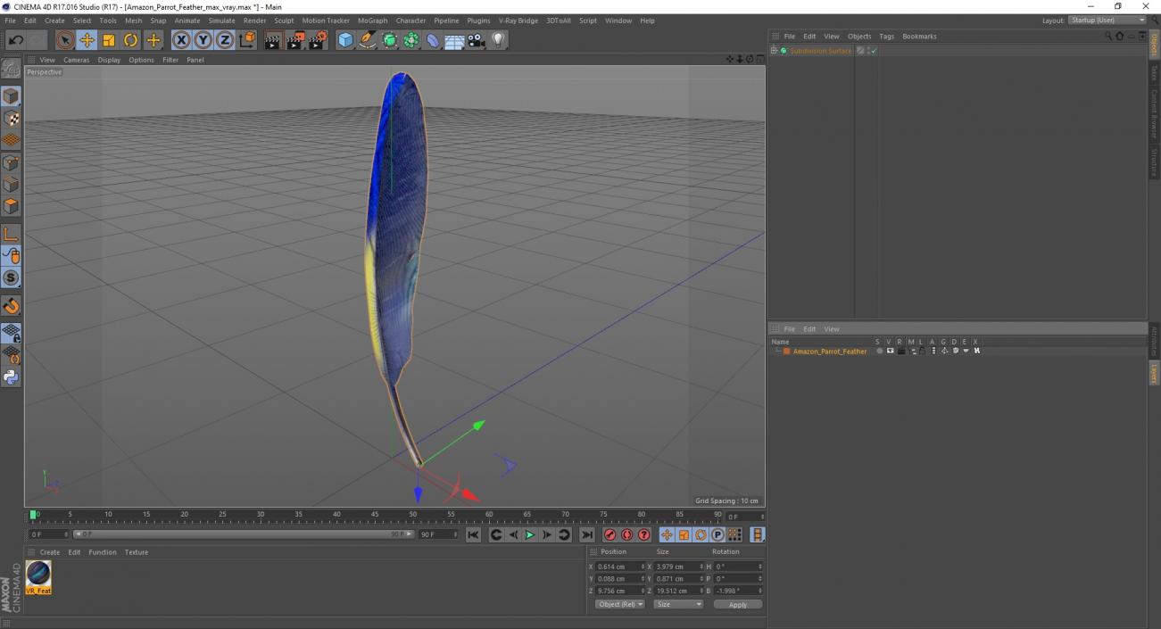 3D Amazon Parrot Feather 2 model