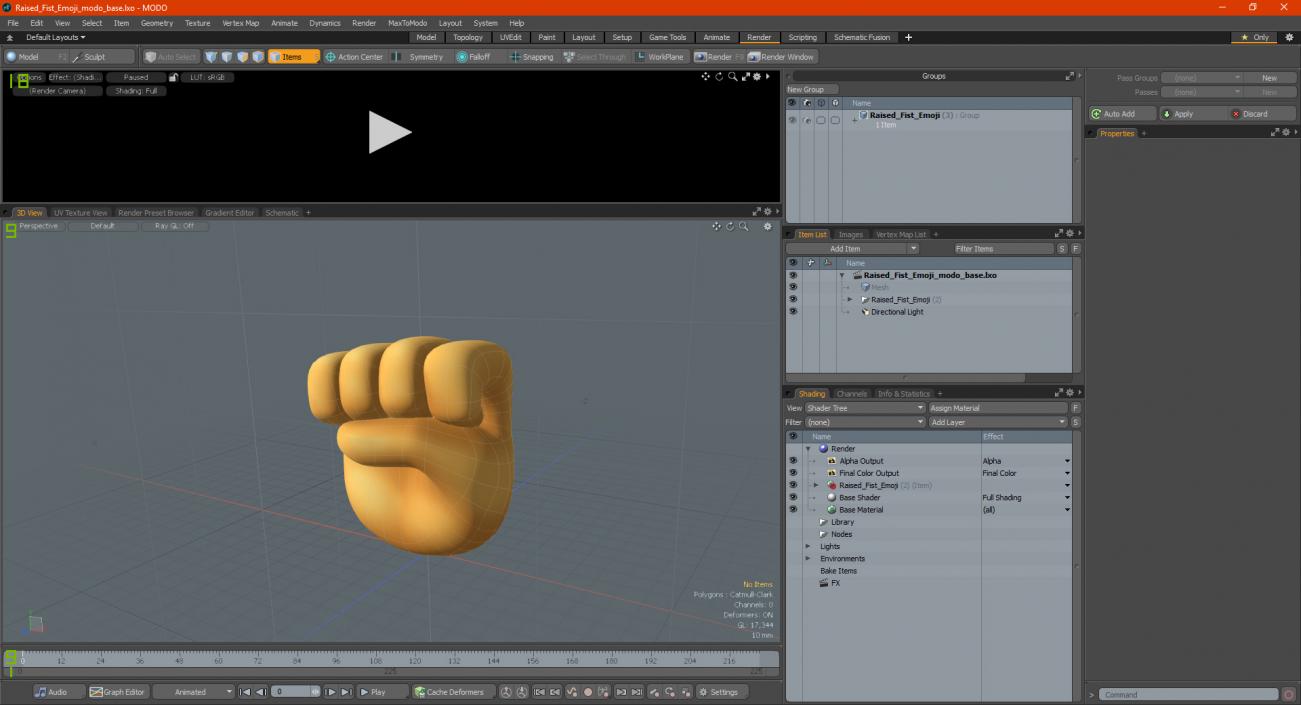 Raised Fist Emoji 3D