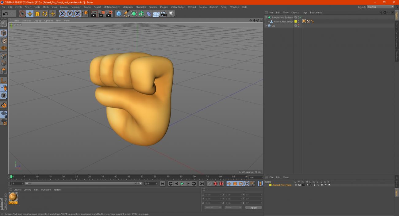 Raised Fist Emoji 3D