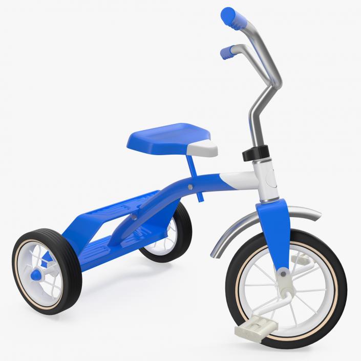 3D Classic Blue Tricycle Generic Rigged