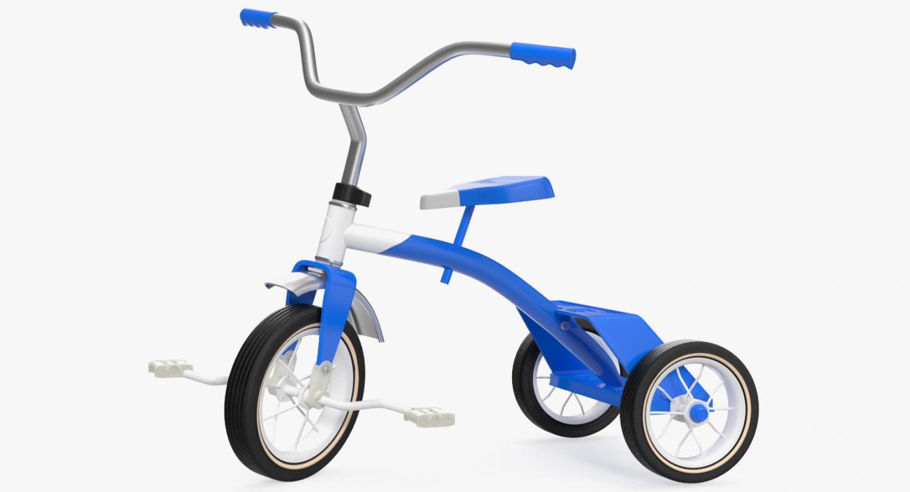 3D Classic Blue Tricycle Generic Rigged