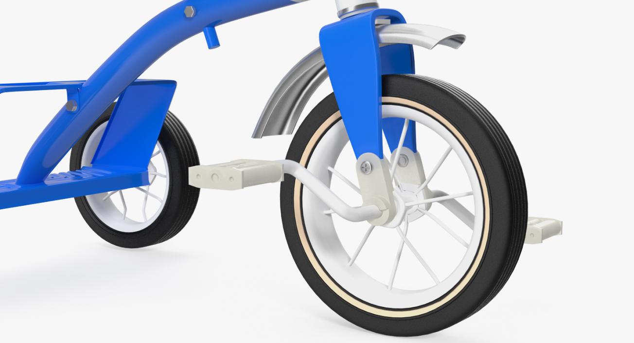 3D Classic Blue Tricycle Generic Rigged