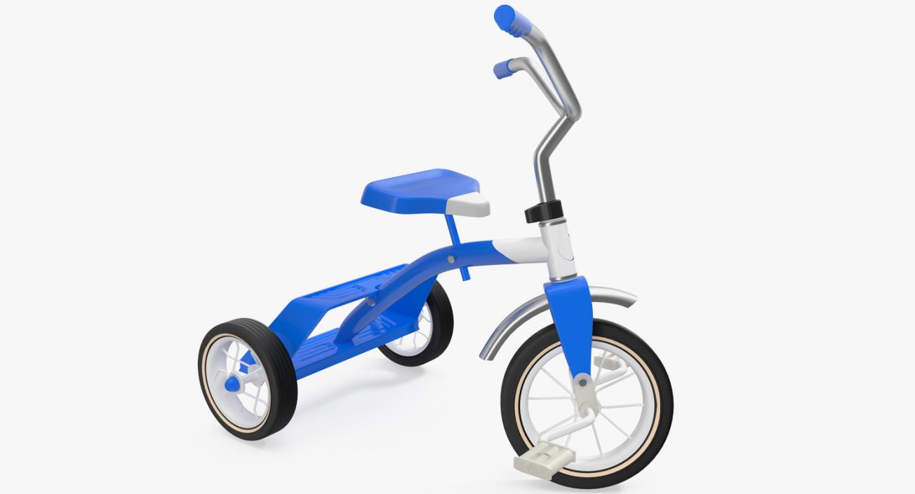 3D Classic Blue Tricycle Generic Rigged