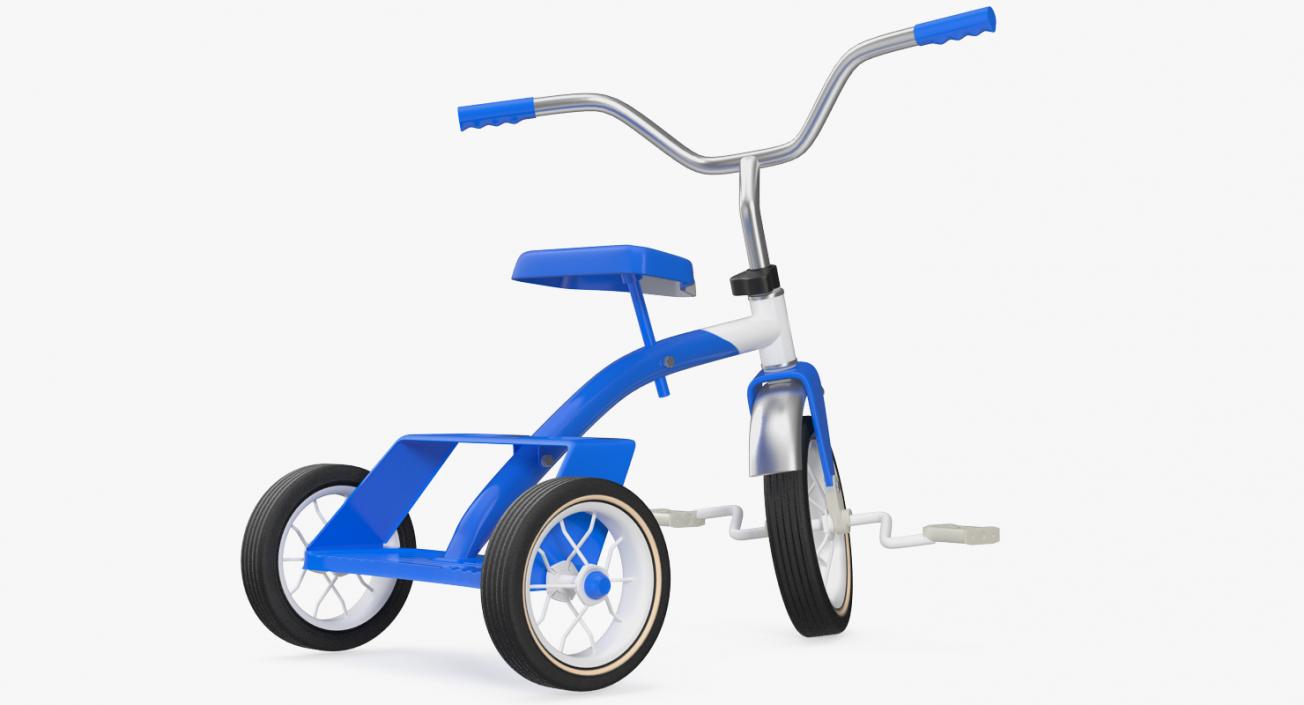 3D Classic Blue Tricycle Generic Rigged