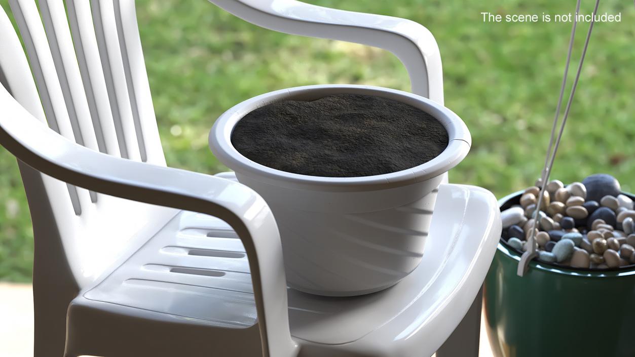 Plant Pot with Soil 3D model