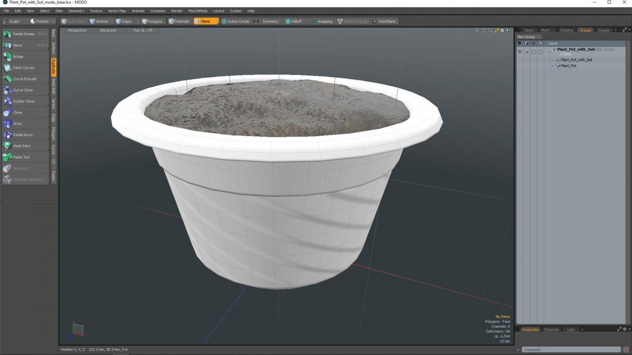 Plant Pot with Soil 3D model