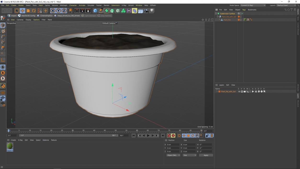 Plant Pot with Soil 3D model