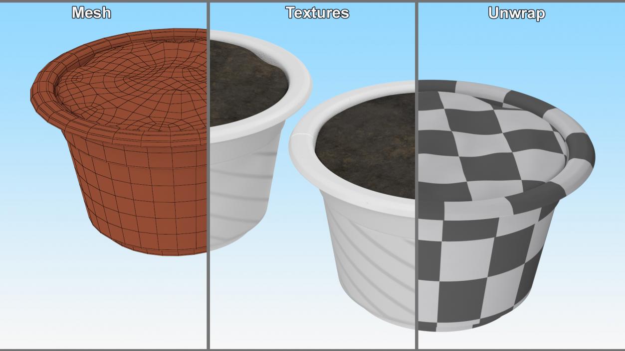 Plant Pot with Soil 3D model