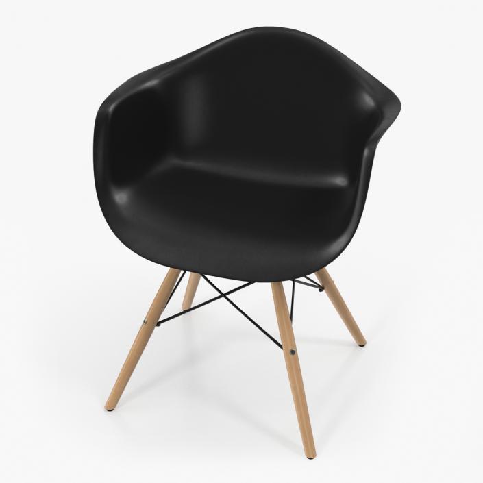 Pascal Black Plastic Modern Shell Chair 3D model