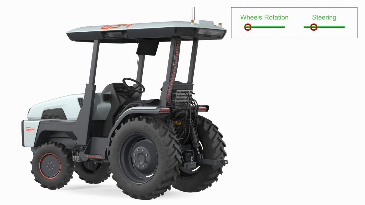 Monarch Autonomous Electric Tractor Rigged 3D