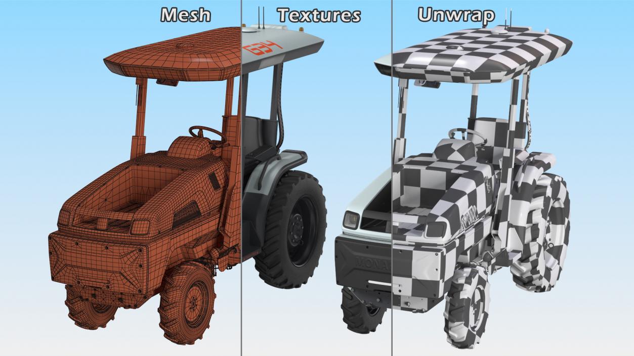 Monarch Autonomous Electric Tractor Rigged 3D