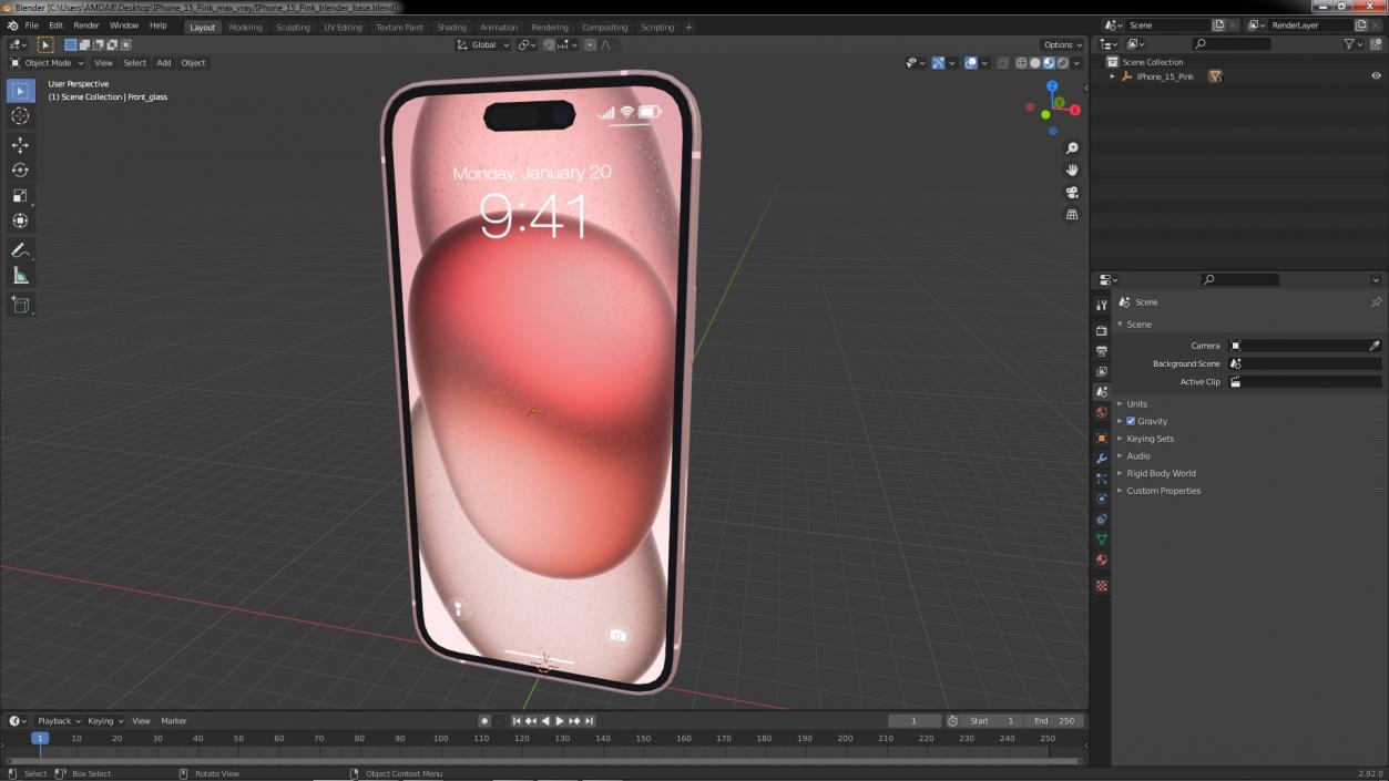 IPhone 15 Pink 3D model