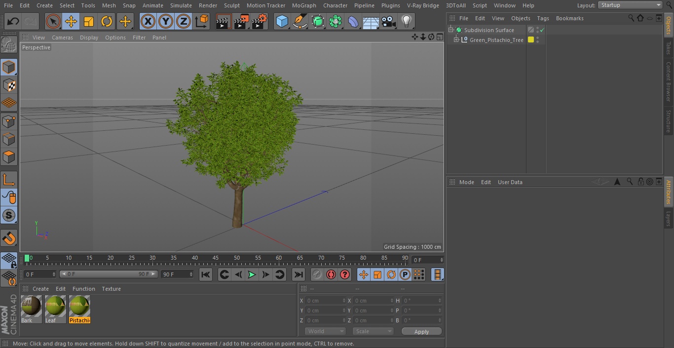 3D model Green Pistachio Tree