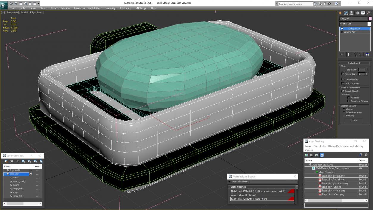 3D model Wall-Mount Soap Dish