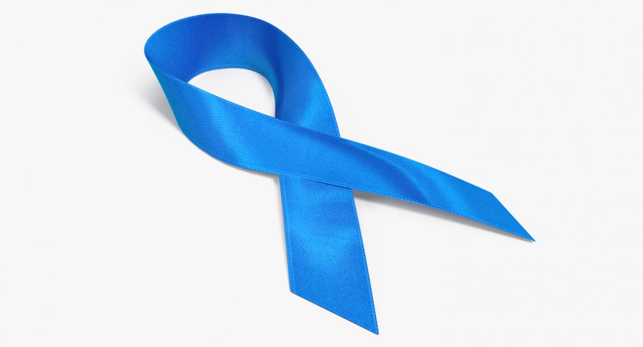 3D Blue Ribbon Awareness Symbol model